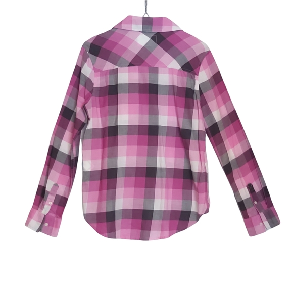Aeropostale Pink & Purple Plaid Shirt - Picture 6 of 14